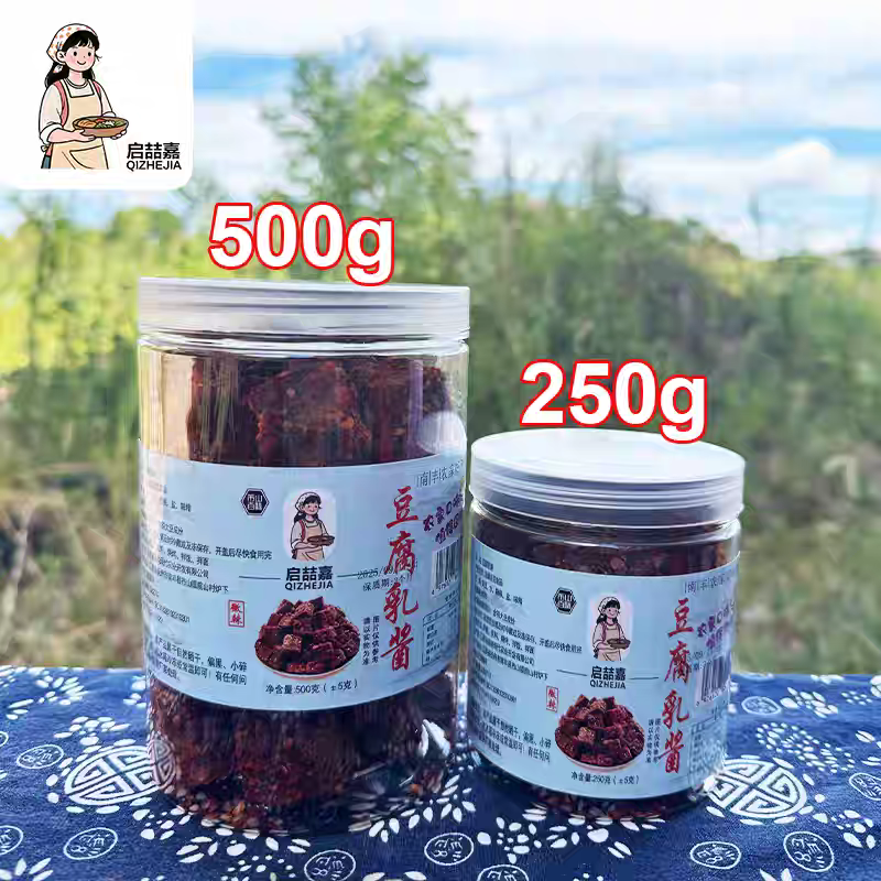 Authentic Jiangxi Spicy Fermented Tofu Dry 250g – Handmade Moldy Tofu Snack, Extra Spicy Chinese Fermented Bean Curd, Fuzhou Farmhouse Specialty – Free Worldwide Shipping