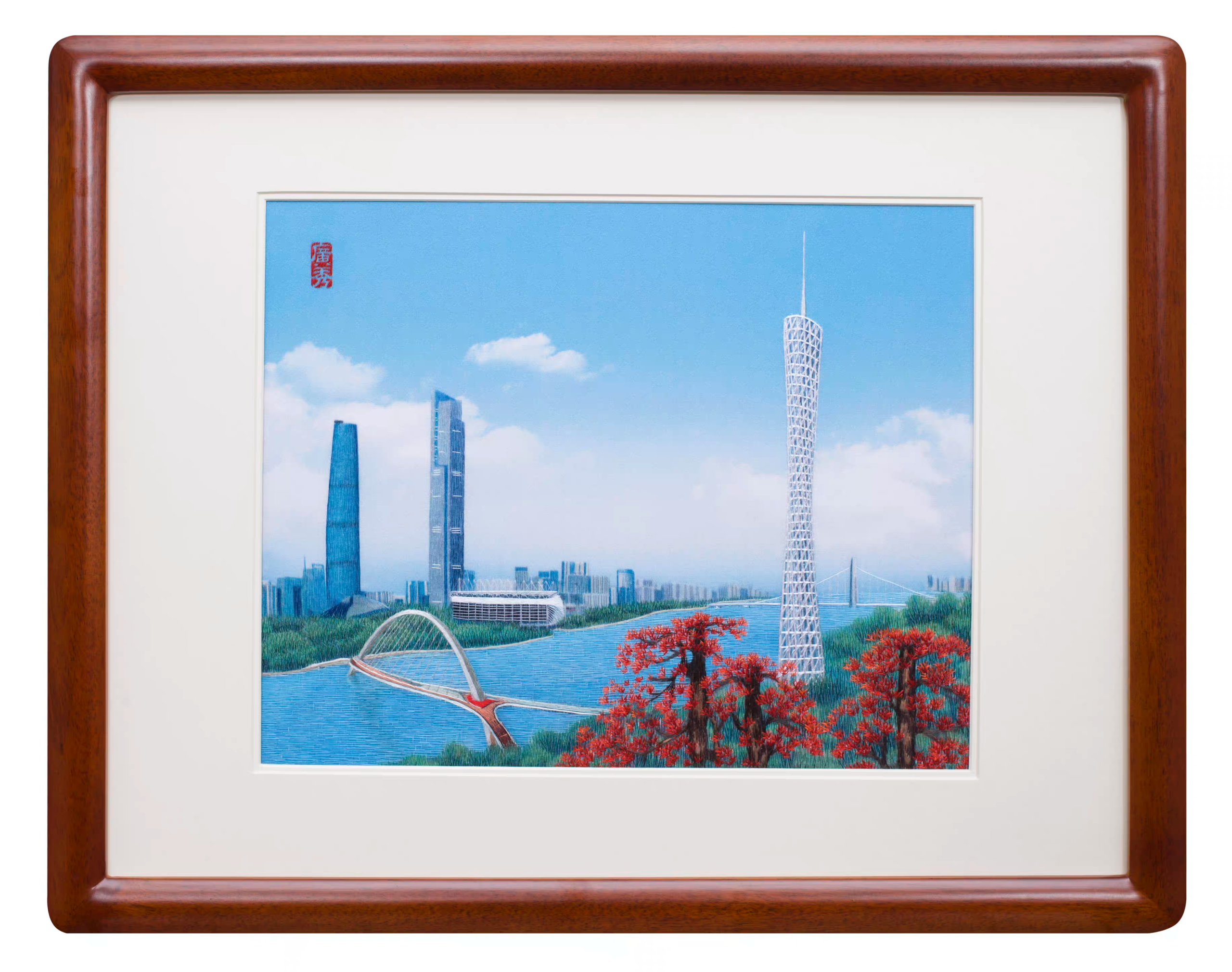 Guangzhou Cantonese & Guangxiu DIY Embroidery Wall Hanging – Handmade Souvenir Gift, Global Free Shipping