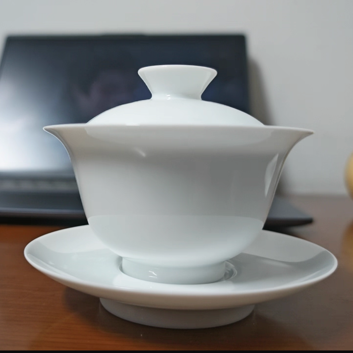 Jingdezhen Handmade Thin Porcelain Gaiwan 120ml–140ml – 7501 Talc White Porcelain Tea Bowl, Heat-Resistant Gongfu Tea Set | Free Worldwide Shipping