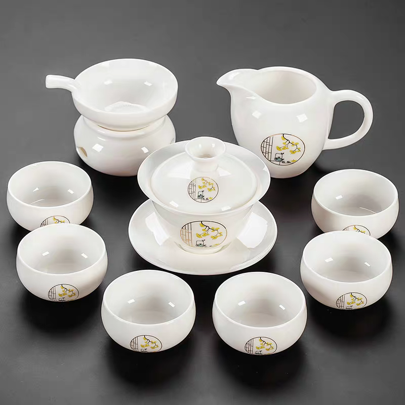 Jingdezhen Yushang Jade Porcelain Gongfu Tea Set 2025 – Premium White Luxury Tea Ceremony Set (Full 9/10/12/15PCS Options) | Cloud Spring “Ting Chuang” Edition | Gift Box & Customization Available